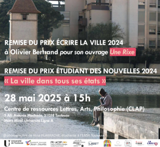 "Ecrire la ville" Remise du prix littéraire